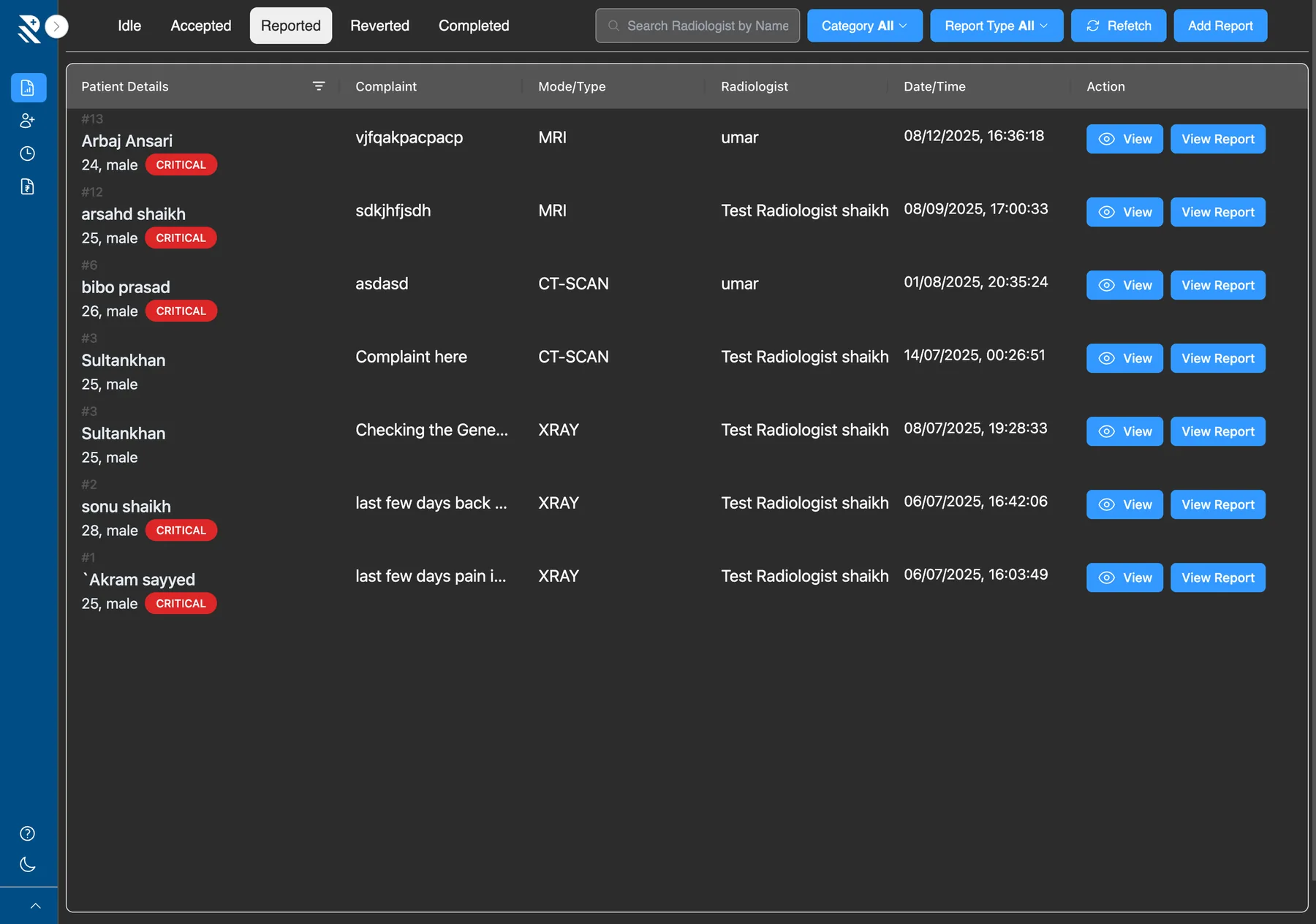 The reporting worklist